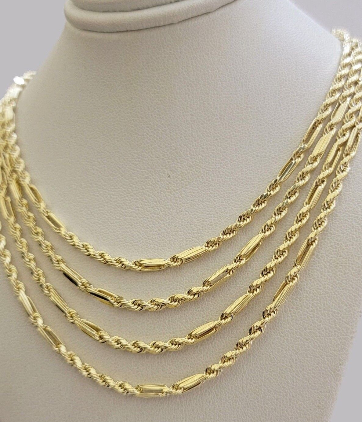 Real 10k Yellow Gold Milano Rope Chain Necklace 18" - 24"Inches 3mm 10kt Men Women - GoldenlinQ